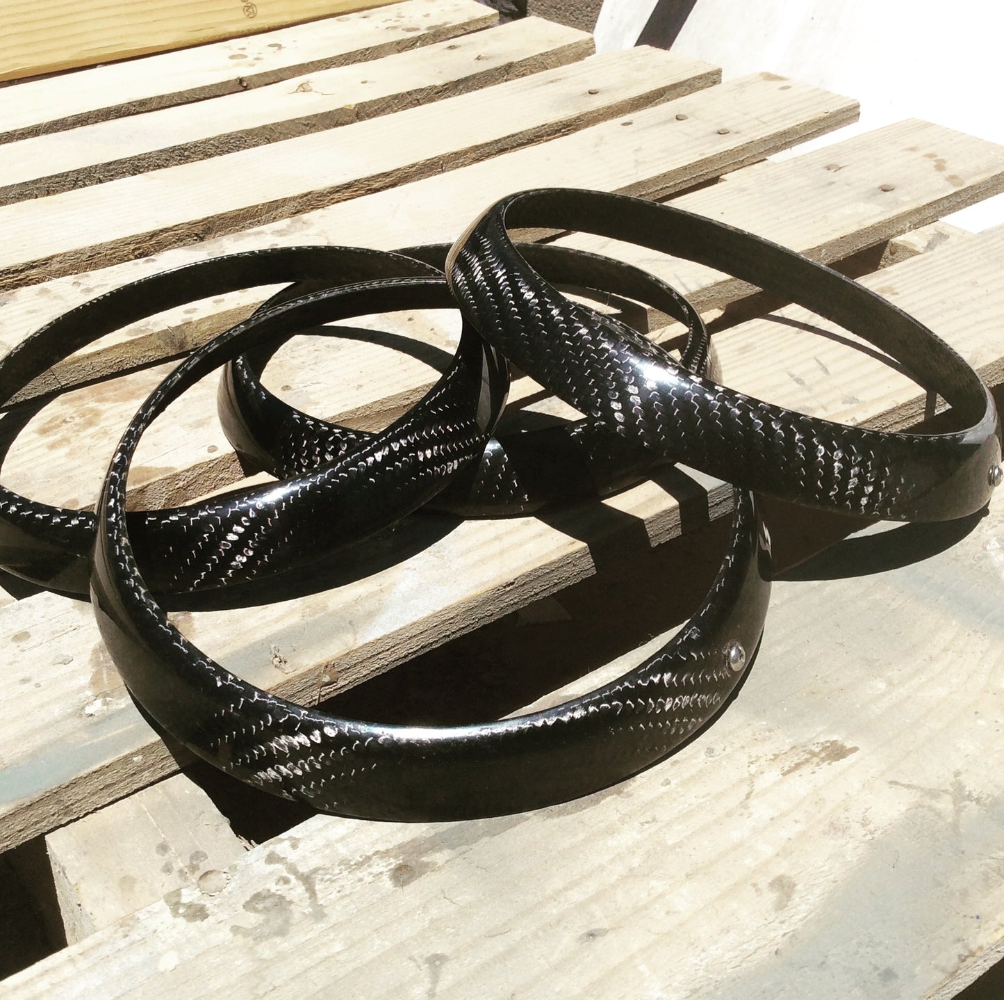 Carbon headlight rings and headlight air funnel